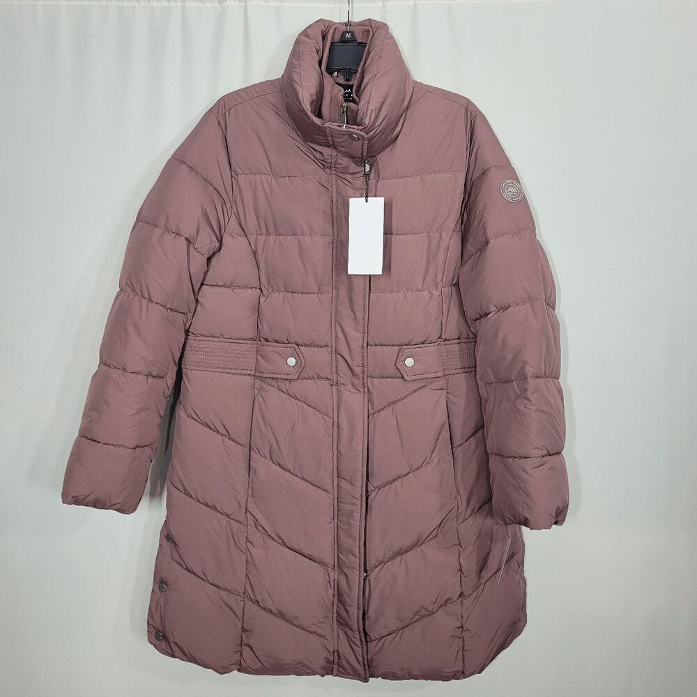 Andrew Marc Rose Taupe Adler Bib Puffer Coat Large